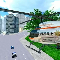 Police Helicopter City Flying