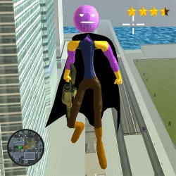 Flying Thanos Stickman Rope Hero Gangster Crime