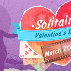 Solitaire Match 2 Cards. Valentine's Day